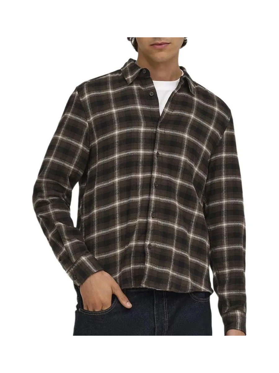 Chemise à carreaux Marron Foncé Homme Jack & Jones Flannel 2