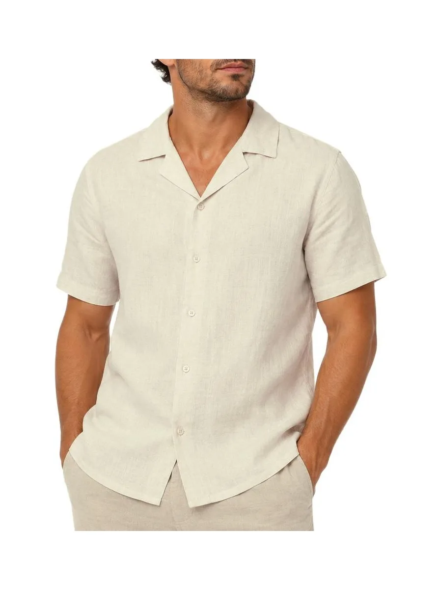 Chemise Beige Homme Paname Brothers Lin Ficelle 1