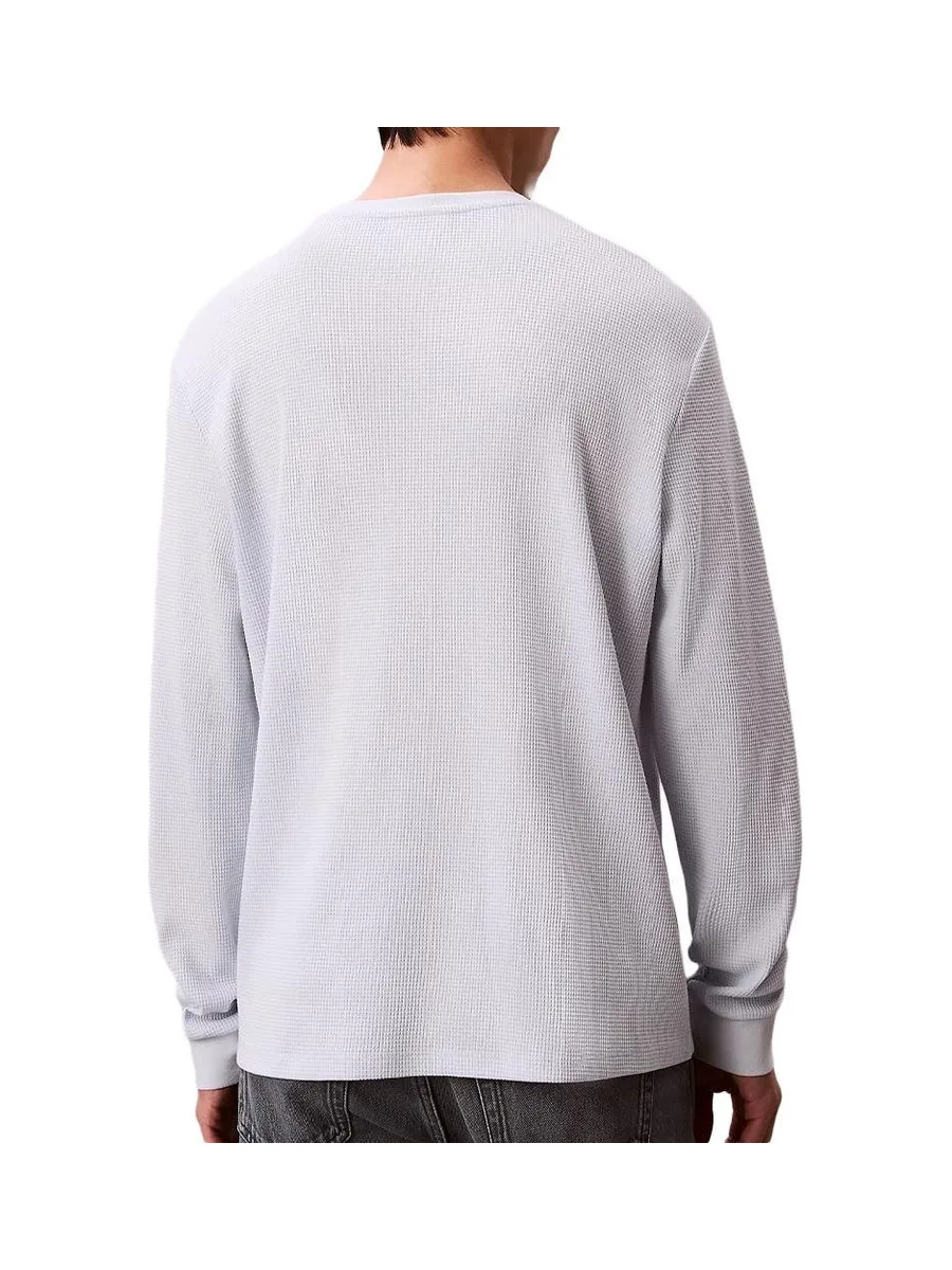 Sweat Blanc Homme Calvin Klein Jeans Waffle Badges 3