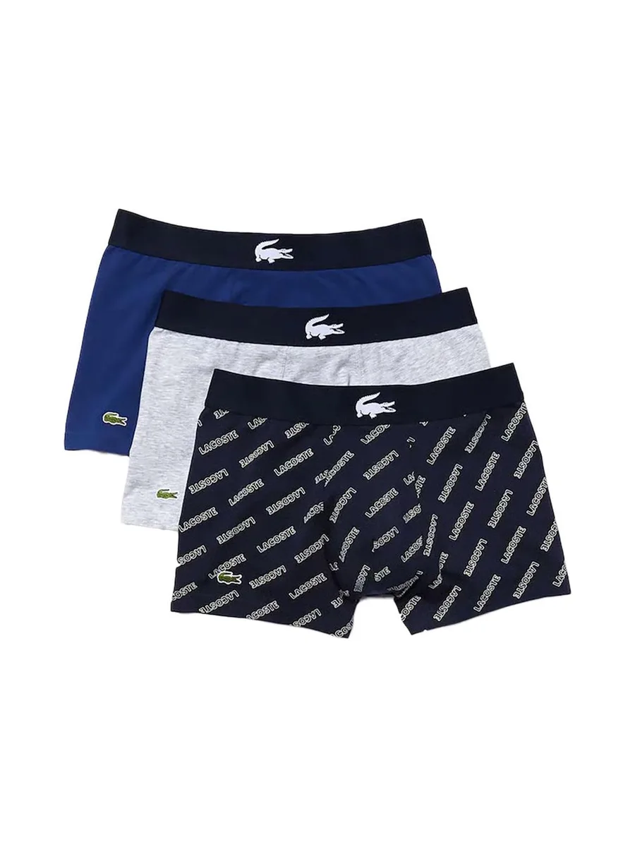x3 Boxers Marine/Gris/Bleu Homme Lacoste 5H1774 2