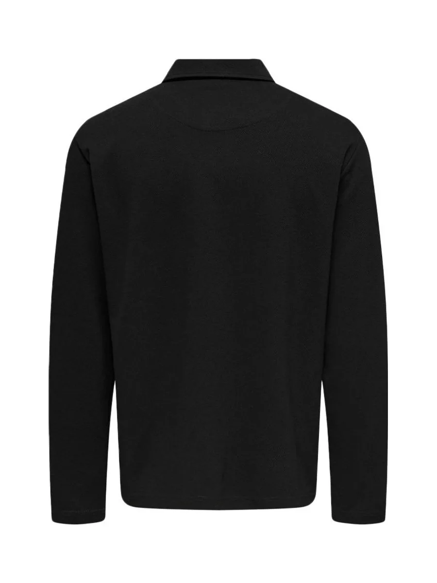 Polo Noir Homme Only & Sons Newkodyl 3