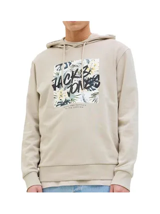 Sweat à Capuche Beige Homme Jack & Jones Hawaii 1