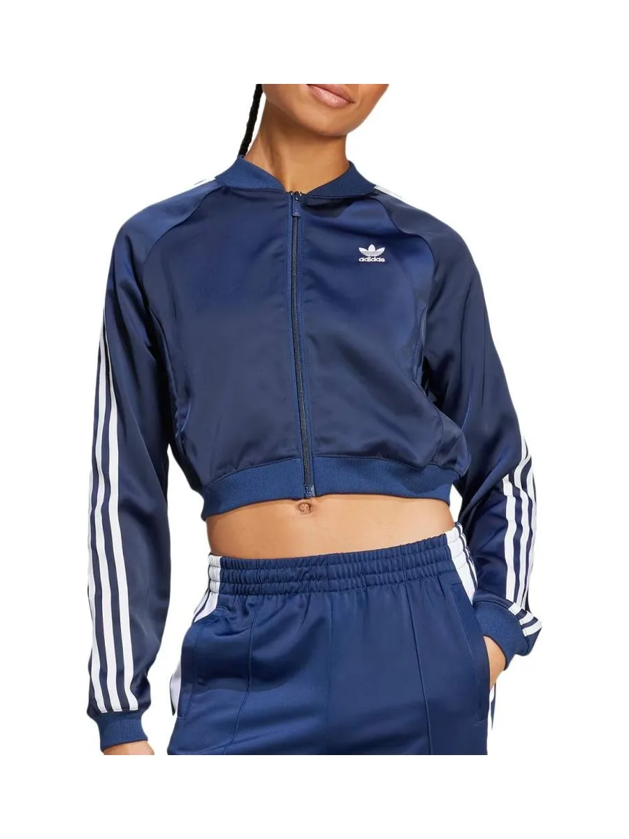 Veste de survêtement Bleu Adidas Adicolor Satin 2
