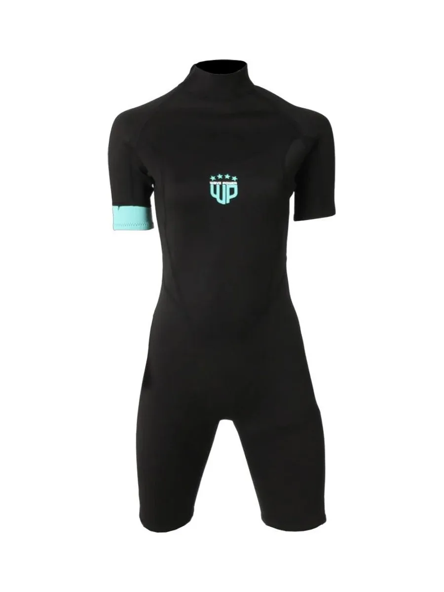 Combinaison de Surf Noir/Turquoise Mixte Wave Power Shorty 2