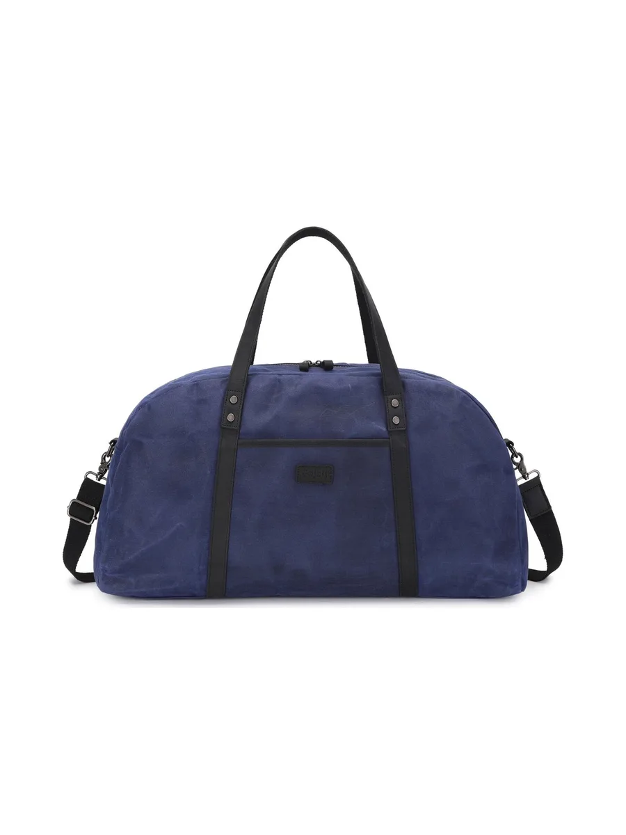 BOB - Sac de voyage en cuir véritable et toile enduite - Bleu 1