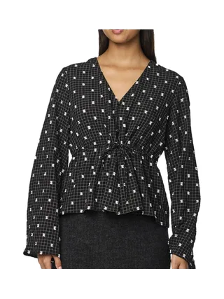 Blouse Noir Femme Pieces Novalee 1