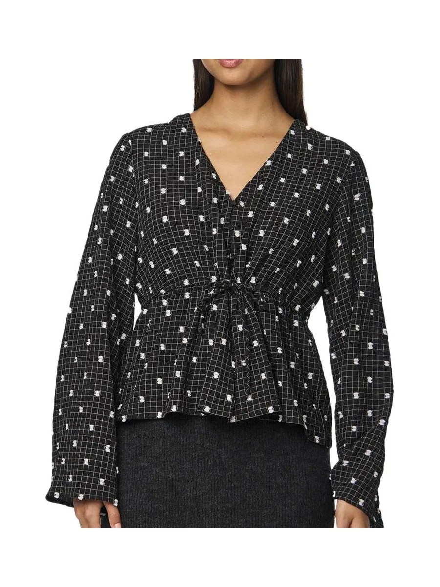 Blouse Noir Femme Pieces Novalee 2