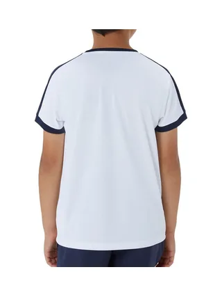 T-Shirt Blanc/Marine Garçon Asics 2044A044 2