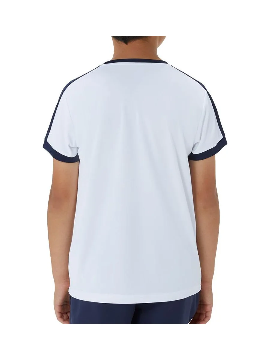 T-Shirt Blanc/Marine Garçon Asics 2044A044 2