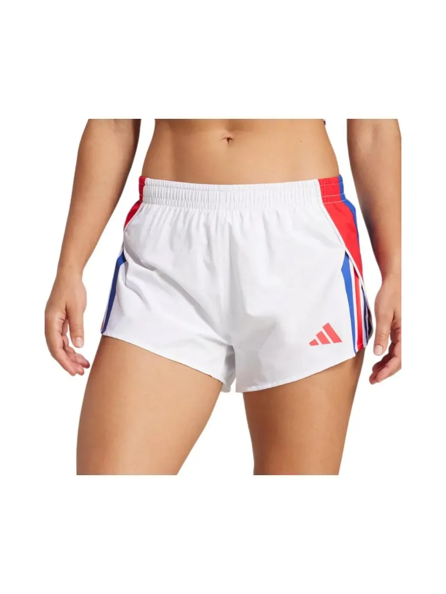 Short de running Blanc Femme ADIDAS rétro Adizero 1