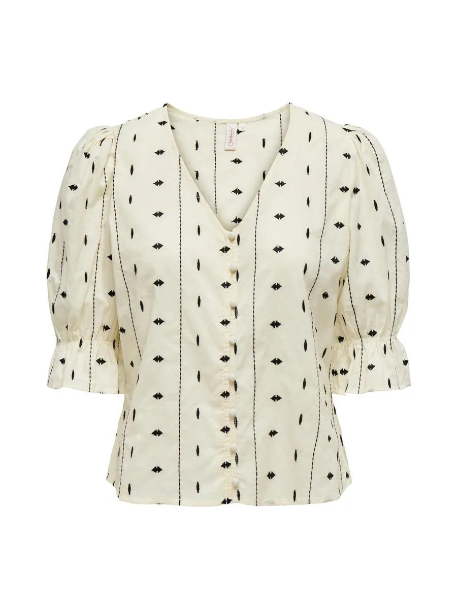 Blouse Écru/Noir Femme Only Jasmin 2