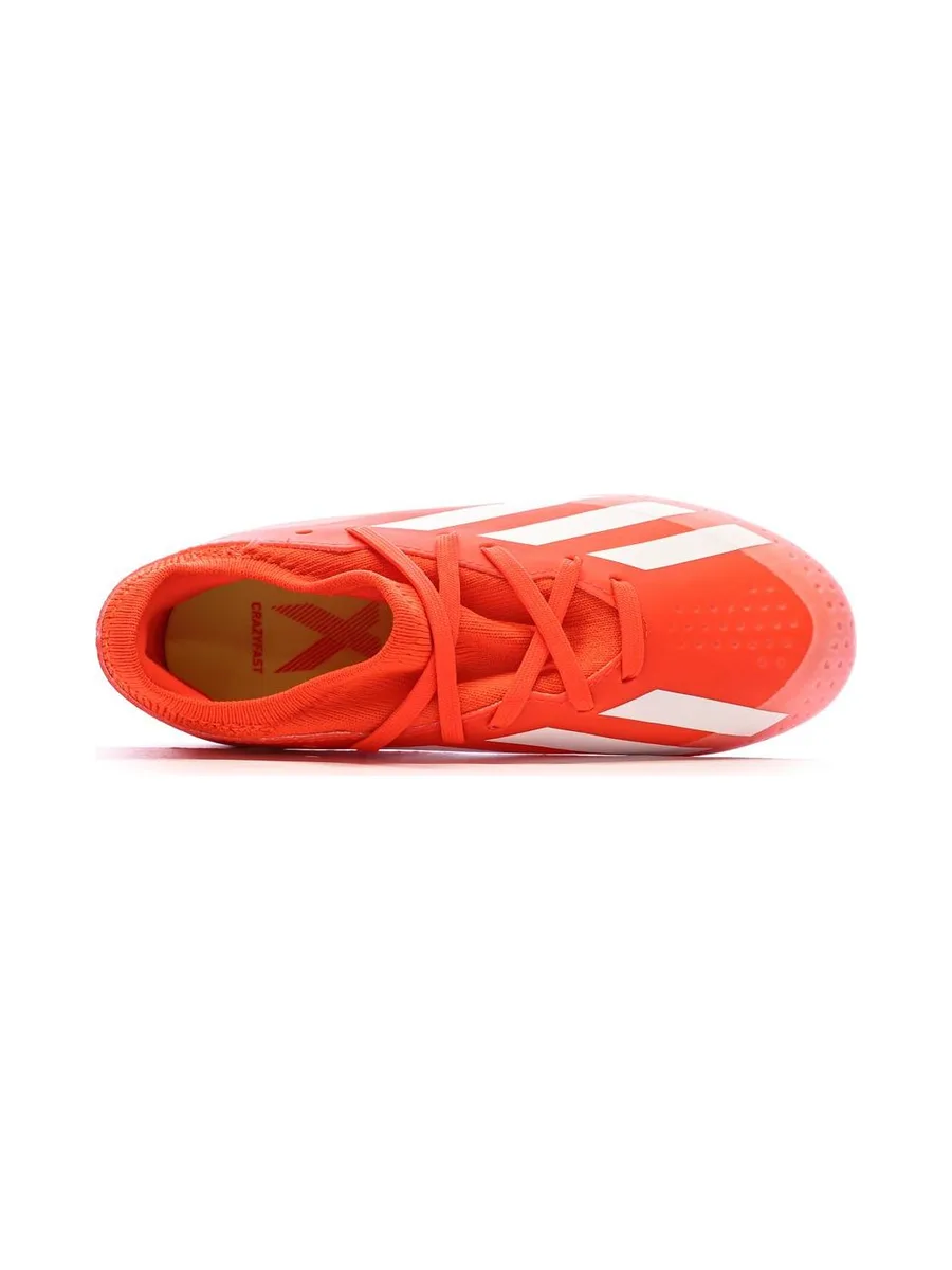Chaussures de Football Blanches/Rouges Garçon Adidas Crazyfast League 5
