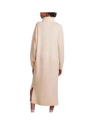 Robe Pull Beige Femme Pieces Rollneck Knitt 2