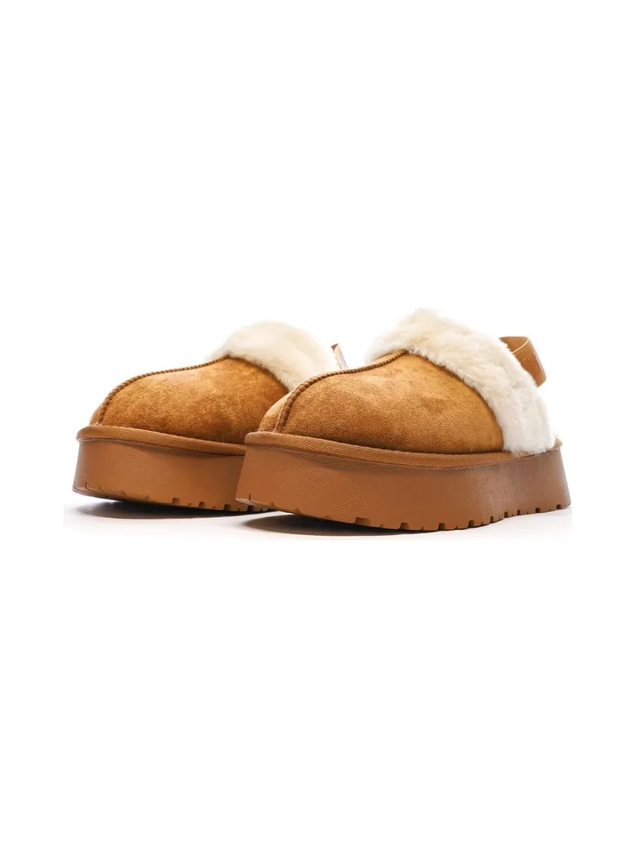 Sabots fourrés à élastique Camel Femme Xti Microfiber 8