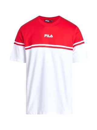 T-shirt Blanc/Rouge Homme Fila Print 1