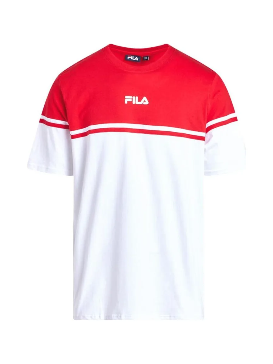 T-shirt Blanc/Rouge Homme Fila Print 2