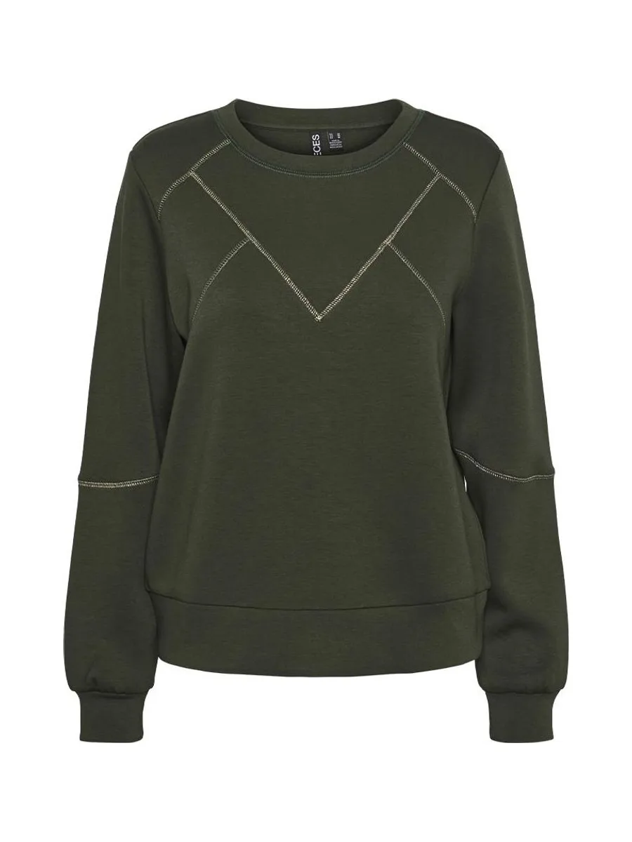 Sweat Kaki Femme Pieces Niva 2