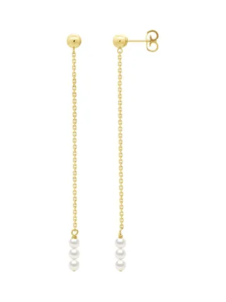 Boucles d'Oreilles Véritables Perles d'Eau Douce Rondes 4-5 mm — Or Jaune 375 Millièmes 1