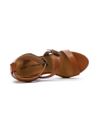 Sandales Compensée Camel Femme Chattawak Summer Camel 4