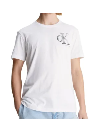 T-shirt Blanc Homme Calvin Klein Jeans Meta Monogram 1