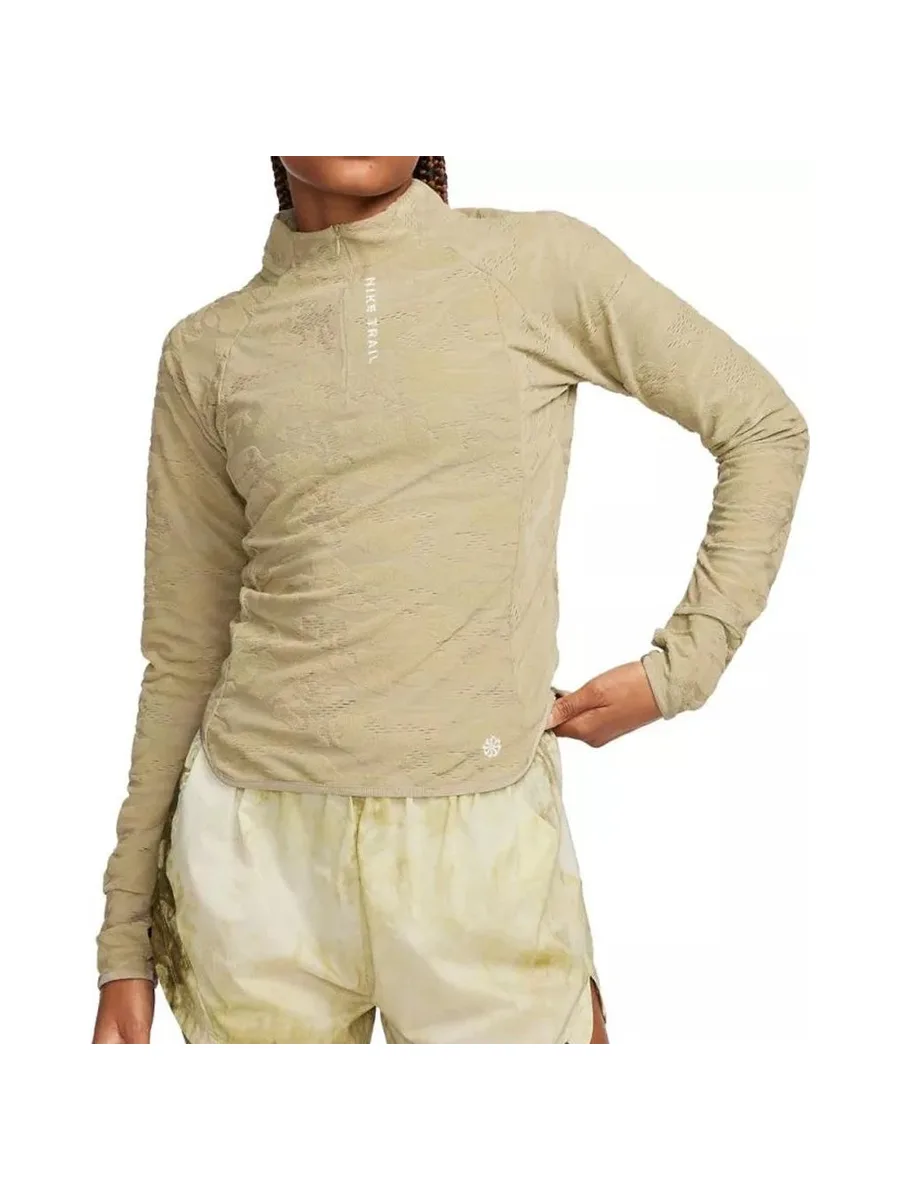 T-shirt Manches Longues Kaki Femme Nike Midlayer 2