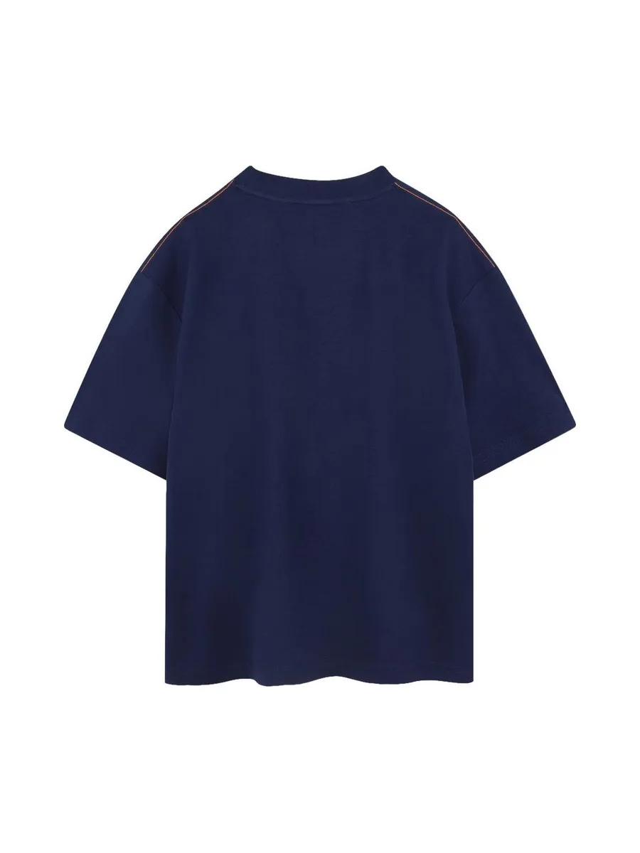 T-Shirt Bleu Garçon TimberlandT60433 3