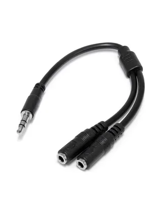 Slim Stereo Y Cable 3.5 to 2x 3.5mm 1