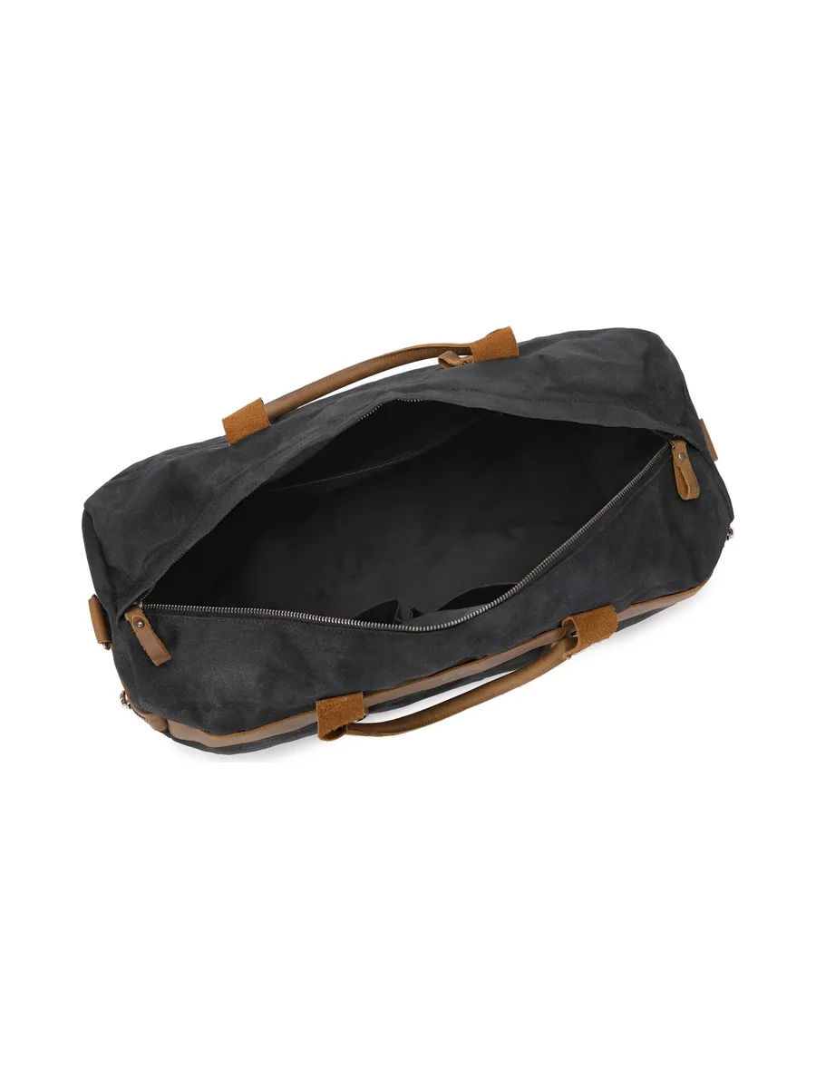 VLAD - Sac de voyage en cuir véritable et toile enduite - Bleu 63