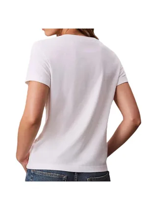 T-Shirt Blanc Femme Calvin Klein Jeans Archive LV047B205G 2