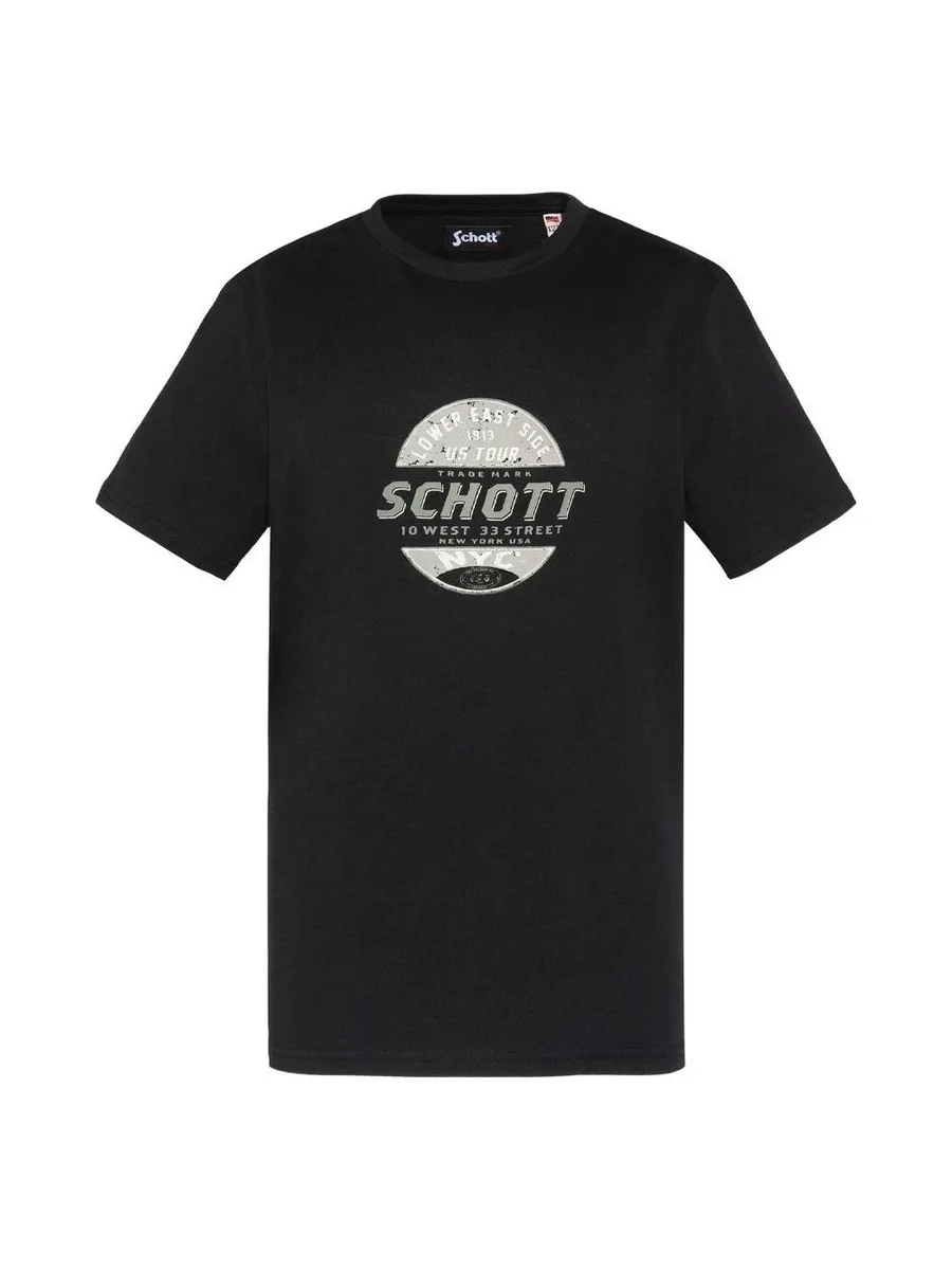 T-shirt Noir Garçon Schott USTOUR 2
