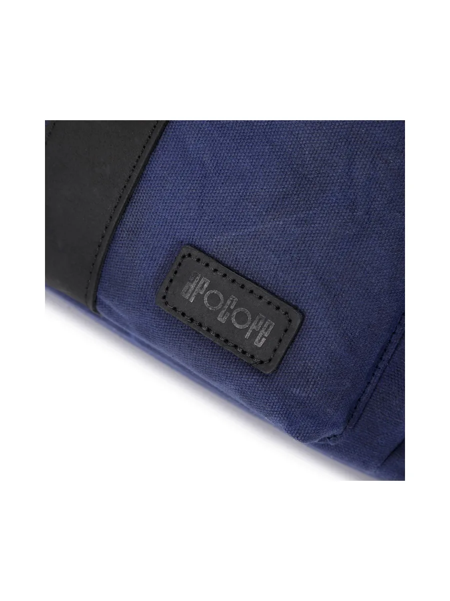 ALI - Sac à dos en cuir véritable et toile enduite - Bleu 40