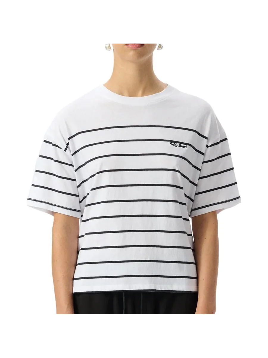 T-Shirt Blanc/Noir Femme Teddy Smith Carla 2