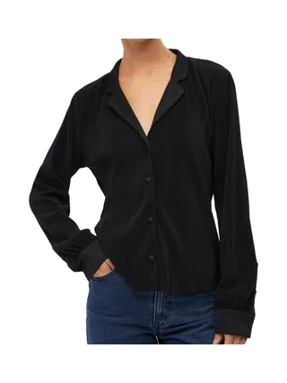 Chemise Plissé Noir Femme Object Shila 1