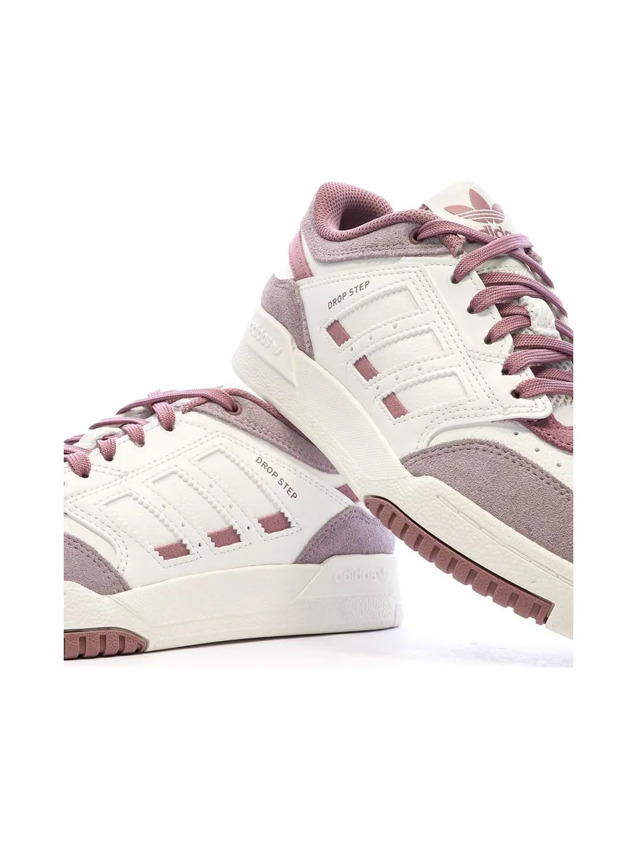 Baskets Blanches/Mauves Femme Adidas Drop Step Low W 8