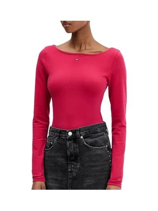 T-shirt Rose Foncé Femme Tommy Hilfiger Tjw Slim S Flag 1