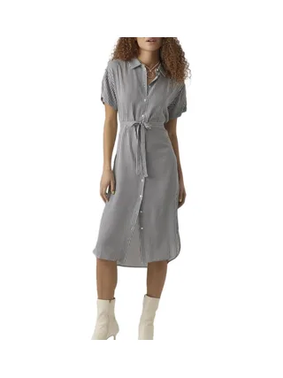 Robe à Marine/Blanc Femme Vero Moda Bumpy 1