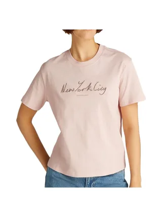 T-shirt Rose Femme Calvin Klein Jeans Embroidered09 1