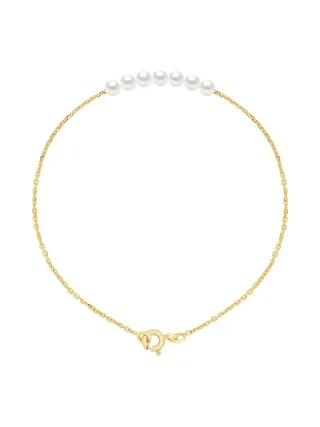 Bracelet Véritables Perles d'Eau Douce Rondes 3-4 mm — Or Jaune 375 Millièmes — 18 cm 1