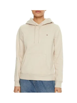 Sweat à Capuche Écru Femme Tommy Hilfiger Flag 1