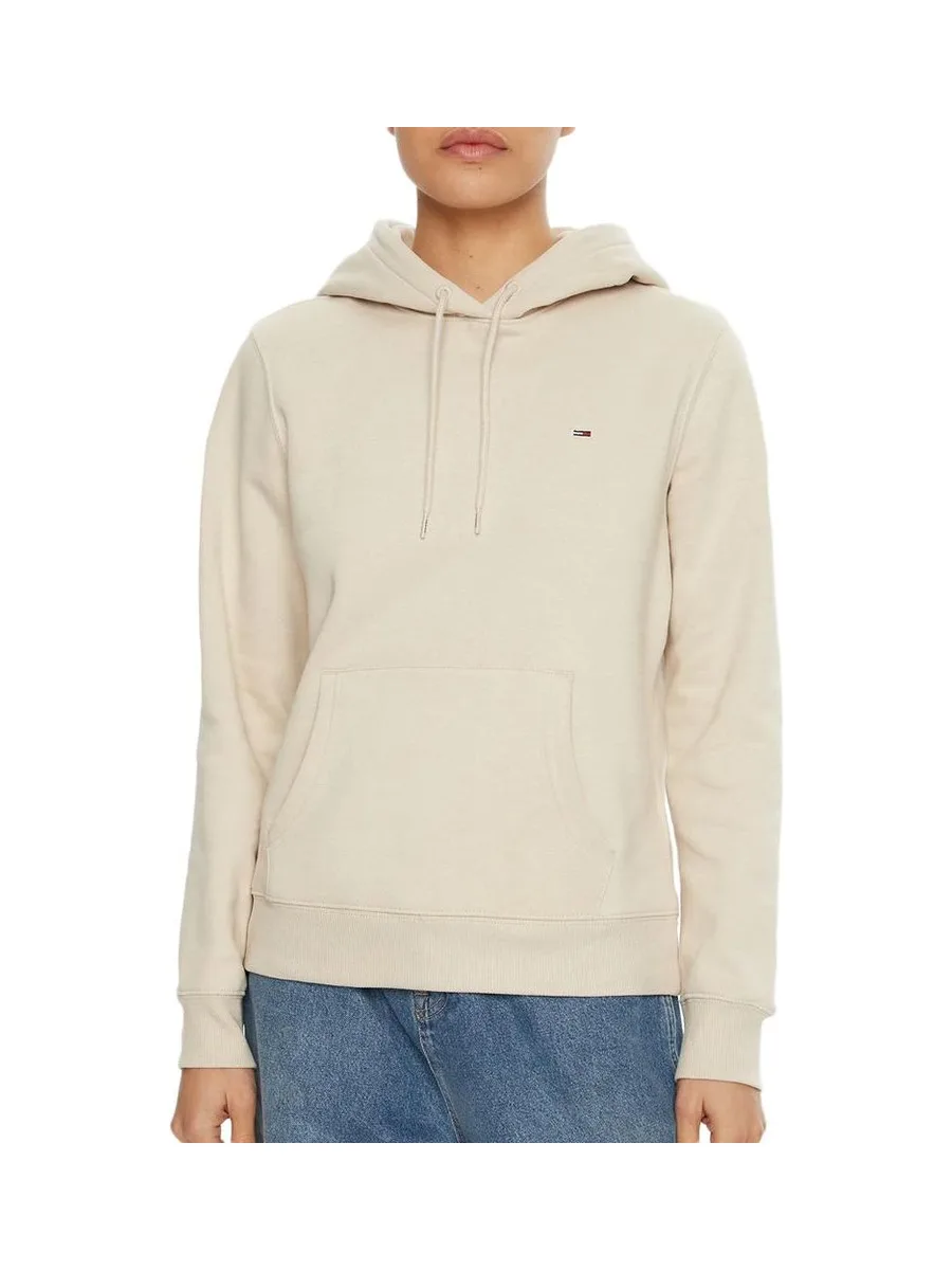 Sweat à Capuche Écru Femme Tommy Hilfiger Flag 2