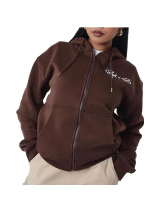 Sweat Zippé Marron Femme Project X Paris Signature 1