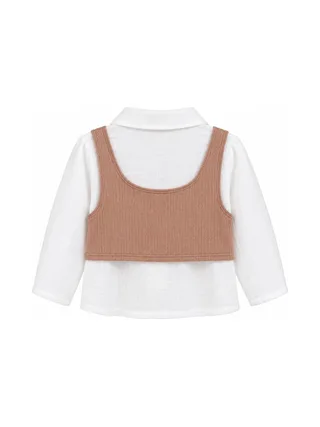 Blouse Blanc/Beige Bébé Fille P'tit Mome Pauline 2