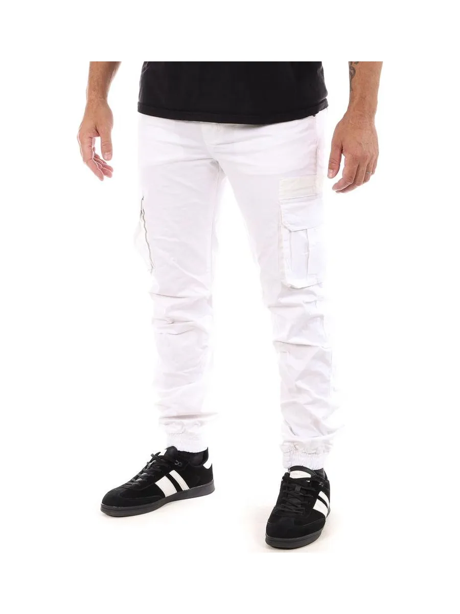 Pantalon Cargo Blanc Homme Paname Brothers Carlos 2