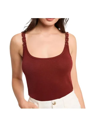 Débardeur Rouge Femme Morgan Fantaisie Avec Bijoux 1