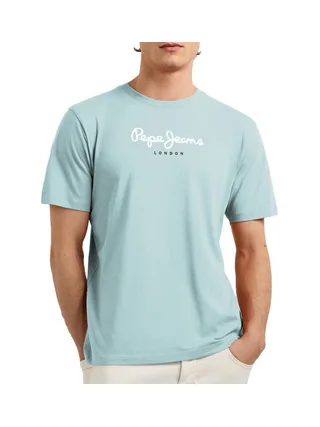 T-Shirt Bleu Pastel Homme Pepe jeans Eggo 1