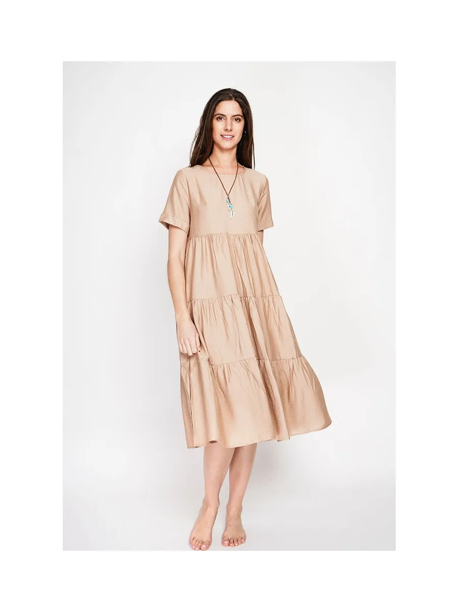 Robe longue coupe babydoll à manches courtes 5