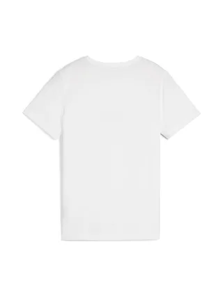 T-shirt Blanc/Vert Garçon Puma Ess+ 2 Col Logo 2