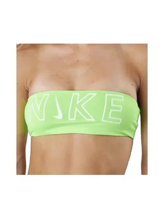 Haut de maillot de bain Vert Fluo Femme Nike Bandeau Bikini Top 1