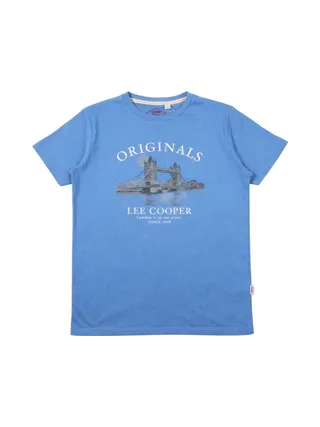 T-Shirt Bleu Homme Lee Cooper LCN820 2
