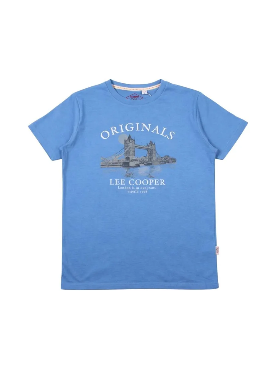 T-Shirt Bleu Homme Lee Cooper LCN820 3